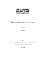Quantum Algorithms and Data Structures
