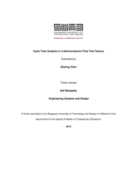 Cycle time analysis in a semiconductor final test factory