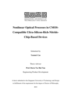 Nonlinear optical processes in cmos-compatible ultra-silicon-rich-nitride-chip-based devices