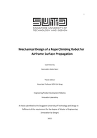 Mechanical design of a rope climbing robot for airframe surface propagation