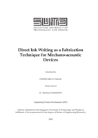 Direct ink writing as a fabrication technique for mechano-acoustic devices