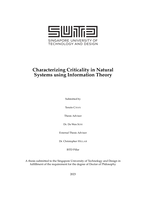 Characterizing criticality in natural systems using information theory