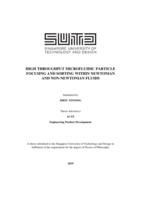 High throughput microfluidic particle focusing and sorting within newtonian and non-newtonian fluids