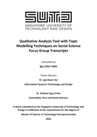 Qualitative analysis tool with topic modelling techniques on social science focus group transcripts