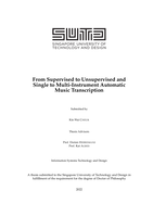 From supervised to unsupervised and single to multi-instrument automatic music transcription