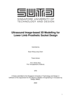 Ultrasound image-based 3D modelling for lower limb prosthetic socket design