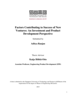 Factors Contributing to Success of New Ventures: An Investment and Product Development Perspective