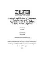 Analysis and design of integrated transformers and their applications on 40-nm cmos x-band power amplifier