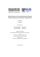 Hybrid dynamics of nonsmooth mechanical systems: modeling, simulation, and design of legged robots
