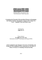 Evaluating the potential of decentralized finance in reshaping the finance industry through the analysis of its unique use cases – liquidity pools and flash loan