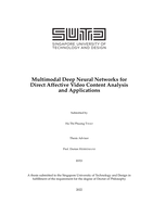 Multimodal deep neural networks for direct affective video content analysis and applications