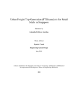 Urban Freight Trip Generation (FTG) analysis for Retail Malls in Singapore