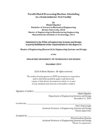 Parallel Batch Processing Machine Scheduling  in a Semiconductor Test Facility