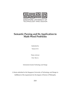 Semantic parsing and its application to math word problems