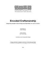 Encoded Craftsmanship, Safeguarding Intangible Cultural Heritage using Digital Media, The case for Ceramics