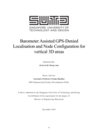 Barometer assisted gps-denied localisation and node configuration for vertical 3d areas