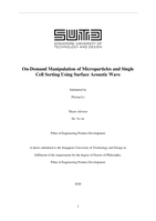 On-demand manipulation of microparticles and single cell sorting using surface acoustic wave