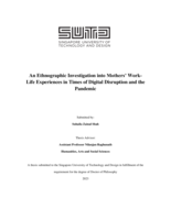 An ethnographic investigation into mothers’ work-life experiences in times of digital disruption and the pandemic