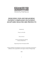 Designing for and measuring patient compliance in patient-adaptable healthcare products