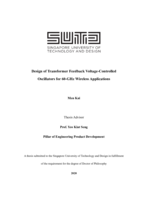 Design of Transformer Feedback Voltage-Controlled Oscillators for 60-GHz Wireless Applications