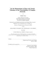 On the Measurement of Error and Attack Tolerance of the Controllability of Complex Networks