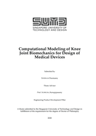 Computational modeling of knee joint biomechanics for design of medical devices