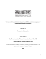 Thermal comfort-based decision support tool (dst) for performance appraisal of covered walkway designs in singapore