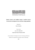 Human factors and usability design in medical devices: towards the development of user interface design guidelines