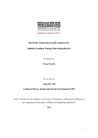 Electrode Fabrication and Evaluation for  Salinity Gradient Energy Harvesting Device