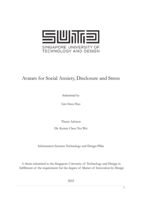 Avatars for social anxiety, disclosure and stress