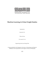 Machine learning in urban freight studies