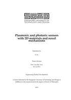 Plasmonic and photonic sensors with 2D materials and novel mechanisms