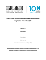 Data-driven artificial intelligence recommendation engine for career insights
