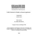 Traffic prediction for mobility on demand applications