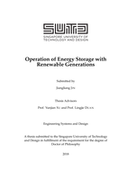 Operation of Energy Storage with Renewable Generations