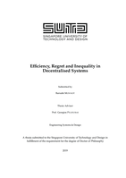 Efficiency, regret and inequality in decentralised systems