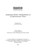 Analyzing market manipulation in cryptocurrency news