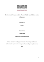 Environmental impact analysis of urban freight consolidation centre in Singapore