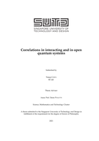Correlations in interacting and in open quantum systems
