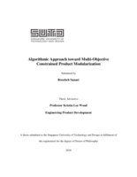 Algorithmic Approach toward Multi-Objective Constrained Product Modularization