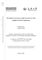 The design of low-power, triple-cascode low noise amplifier in 60 ghz applications
