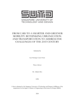 From Cars To A Smarter And Greener Mobility : Rethinking Urbanization And Transportation To Address The Challenges Of The 21st Century