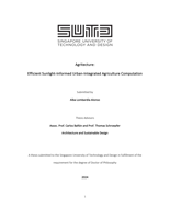 Agritecture: Efficient Sunlight-Informed Urban-Integrated Agriculture Computation