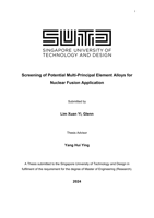 Screening of Potential Multi-Principal Element Alloys for Nuclear Fusion Application