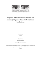 Integration of Two-Dimensional Materials with Atomically Dispersed Metals for Post-Lithium-Ion Batteries