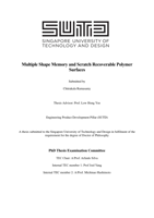 Multiple Shape-Memory and Scratch-Recoverable Polymer Surfaces