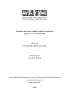 Desalination Reject Brine: Optimized Mineral Extraction and Applications Towards Sustainability