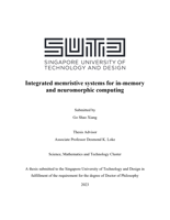 Integrated Memristive Systems for In-Memory and Neuromorphic Computing