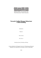 Towards Unified Human Behaviour Understanding